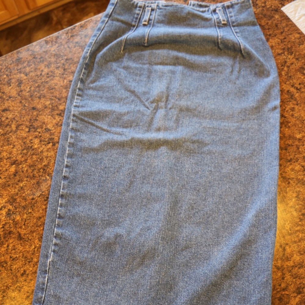 long denim skirt